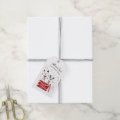 ベビーガールズ初めてのクリスマスネコPink Red ギフトタグ (より糸付き)