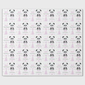 ベビーガールズ初めてのクリスマスパンダベアーピンク ラッピングペーパー (フラット)