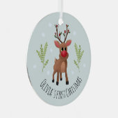 ベビーガールズ初めてのクリスマスルドルフトナカイ&スノー メタルオーナメント (正面右)