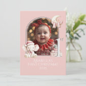 ベビーガールズ初めてのクリスマス写真**Flat シーズンカード (スタンド正面)