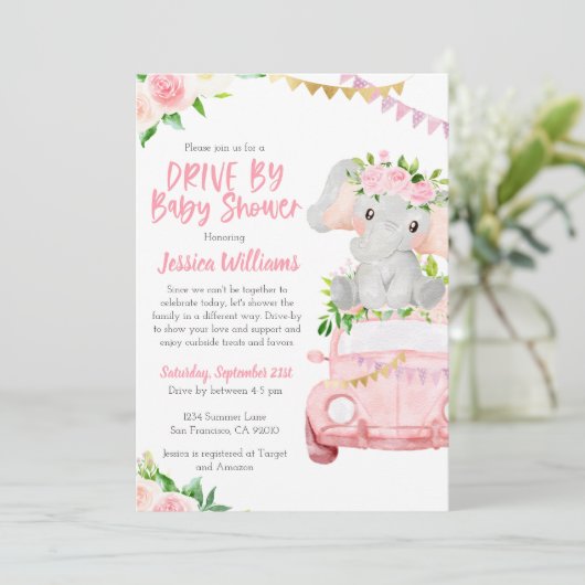 ベビーガールズ用ベビーシャワー招待状 招待状 (スタンド正面)