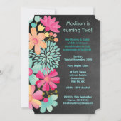 ベビーガールズ2nd誕生日ナンバー2パーティー招待状 招待状 (裏面)