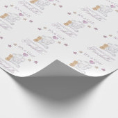 ベビーガールゾウとかわいいバルーンウォーター色 ラッピングペーパー (角)