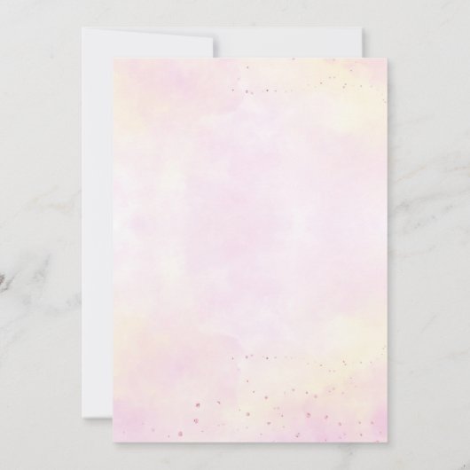 ベビーガールゾウとマスクズーム赤ちゃんシャワー 招待状 (裏面)