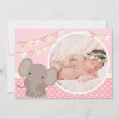 ベビーガールゾウ写真誕生のお知らせ 案内状 (正面)