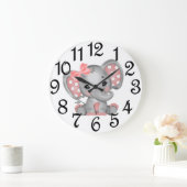 ベビーガールゾウ ラージ壁時計 (ホーム)