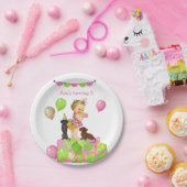 ベビーガールダックスシュント誕生日パーティープレート ペーパープレート (パーティー)