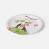 ベビーガールダックスシュント誕生日パーティープレート ペーパープレート (アングル)