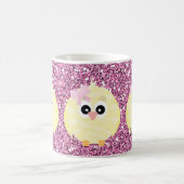 ベビーガールチクスクピンクフェイクグリッター コーヒーマグカップ (中央)