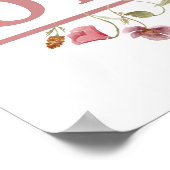 ベビーガールチャイルドズピンクワイルドフラワーネームウォールアート ポスター (角)