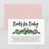 ベビーガールチャームのラッキーブックベビーシャワー エンクロージャーカード (正面/裏面)