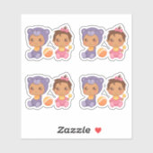 ベビーガールツインズパープルベアージャンプスーツのセットの4スティック シール (シート)