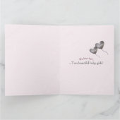 ベビーガールツインズピンク&パープルバルーン発表 カード (内部)