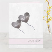 ベビーガールツインズピンク&パープルバルーン発表 カード (黄色い花)