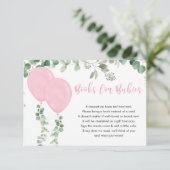 ベビーガールツツインズピンクバルーンeucalyptusのための本 エンクロージャーカード (スタンド正面)