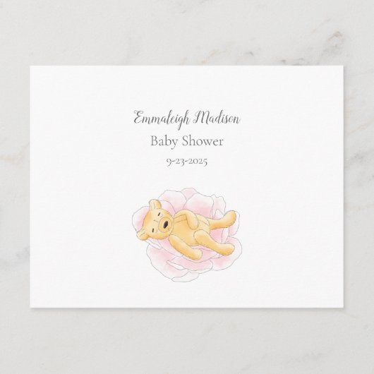 ベビーガールテディベアとビーのための本 エンクロージャーカード (裏面)