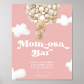 ベビーガールテディベアーバルーンシャワーママモーサバー ポスター (正面)