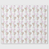 ベビーガールテディベア ラッピングペーパー (フラット)