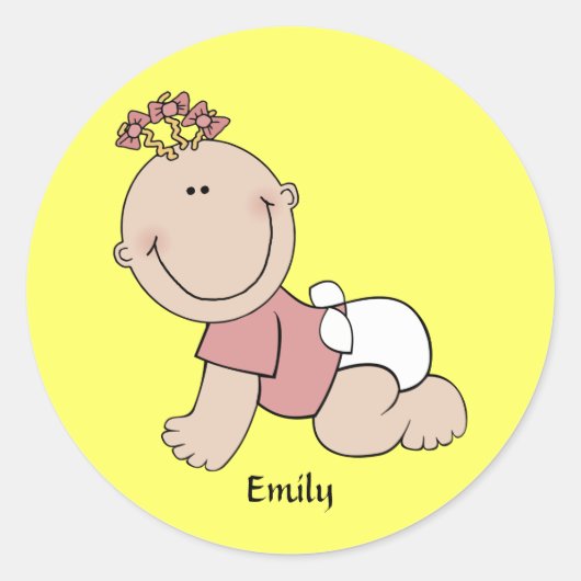 ベビーガールテンプレートシール ラウンドシール (正面)