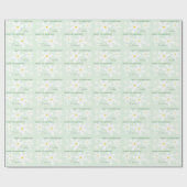 ベビーガールデイジーフラワー(ミント) ラッピングペーパー (フラット)