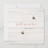 ベビーガールトゥビーひまわりピンクハイドランジアシャワー 招待状 (裏面)