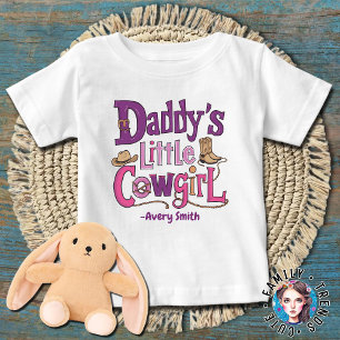 ベビーガールトドラーダディーズリトル女性のカーボーイ ベビーTシャツ