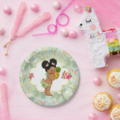 ベビーガールトロピカルハワイアンルアウ（ハワイ式宴会）ハイビスカスプフス ペーパープレート (パーティー)