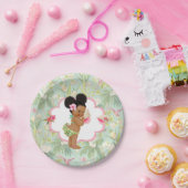 ベビーガールトロピカルハワイアンルアウ（ハワイ式宴会）ハイビスカスプフス ペーパープレート (パーティー)