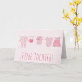 ベビーガールドイツおめでとう カード (黄色い花)