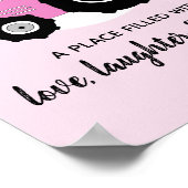 ベビーガールドゥードルピンクファームトラクターネーム子供部屋 ポスター (角)