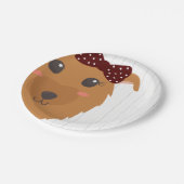 ベビーガールドッグマルーンベビーシャワー ペーパープレート (アングル)