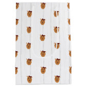 ベビーガールドッグマルーンベビーシャワー ミディアムペーパーバッグ (裏面)