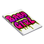 ベビーガールドリップワードアートスプレイ絵を描プピンクグリーン ノートブック (右側)