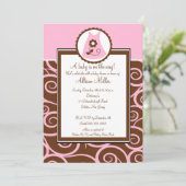 ベビーガールドレス旋回ベビーシャワー招待状 招待状 (スタンド正面)