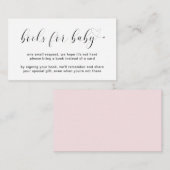 ベビーガールハートピンクシンプルのベビーシャワー用の本 エンクロージャーカード (正面/裏面)