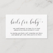 ベビーガールハートピンクシンプルのベビーシャワー用の本 エンクロージャーカード (正面)