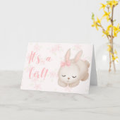 ベビーガールバニーおめでとうカード カード (黄色い花)