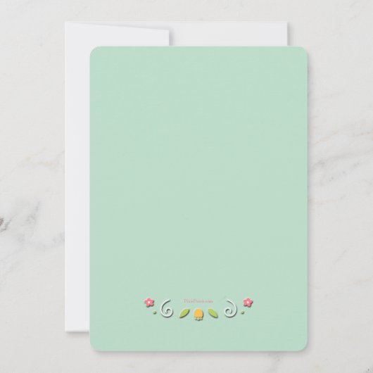 ベビーガールバニーイースター招待状 招待状 (裏面)