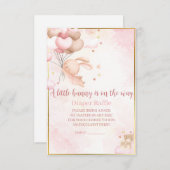 ベビーガールバニー赤ちゃんシャワーおむつラッフル エンクロージャーカード (正面/裏面)