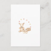 ベビーガールバニー赤ちゃんシャワーおむつラッフル エンクロージャーカード (裏面)