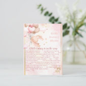 ベビーガールバニー赤ちゃんシャワーゲーム ポストカード (スタンド正面)