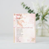 ベビーガールバニー赤ちゃんシャワーゲーム ポストカード (スタンド正面)