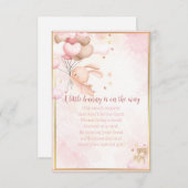 ベビーガールバニー赤ちゃんシャワーベビー エンクロージャーカード (正面/裏面)
