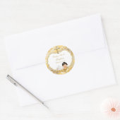 ベビーガールバプティスマ金ゴールドクロス ラウンドシール (封筒)