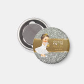 ベビーガールバプテスマありがとう形見 |シルバー金ゴールド マグネット (正面/裏面)