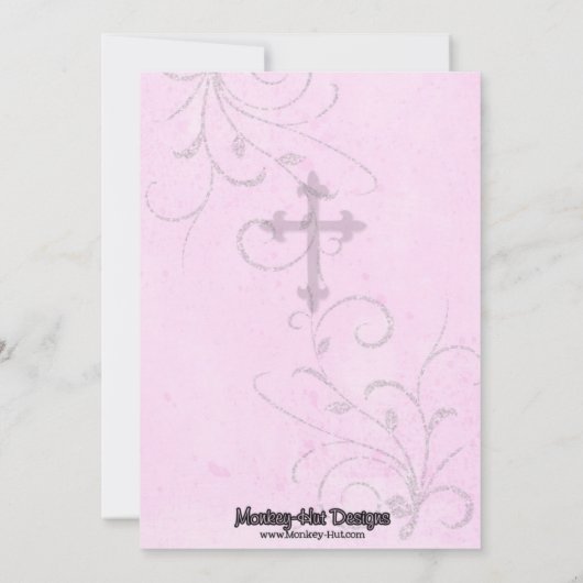 ベビーガールバプテスマまたは《キリスト教》洗礼式や命名式招待状 招待状 (裏面)