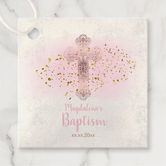 ベビーガールバプテスマ聖十字架 フェイバータグ (正面)