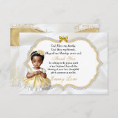 ベビーガールバプテスマ《キリスト教》洗礼式や命名式コミュニオンサンキュー サンキューカード (正面/裏面)