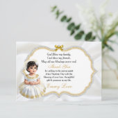 ベビーガールバプテスマ《キリスト教》洗礼式や命名式コミュニオンサンキュー サンキューカード (スタンド正面)