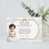 ベビーガールバプテスマ《キリスト教》洗礼式や命名式コミュニオンサンキュー サンキューカード (スタンド正面)